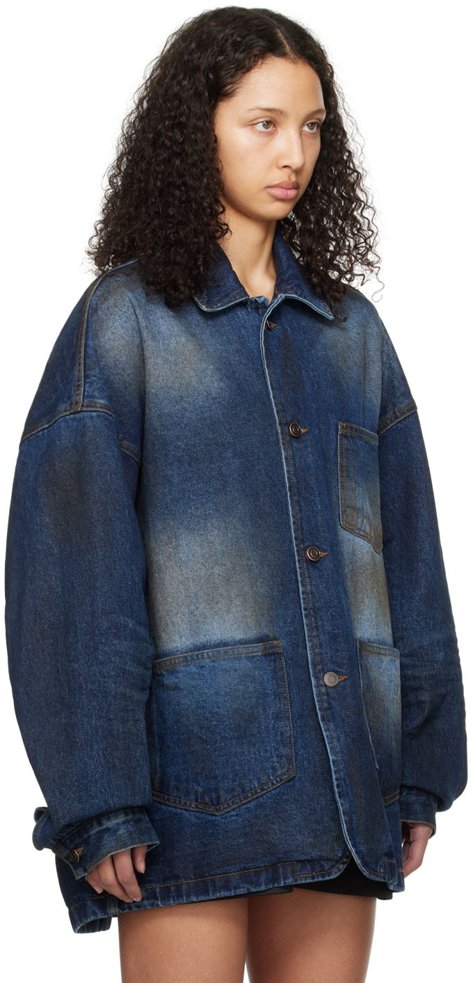 Jakke We11done We11done Smudged Denim Jacket Blå | WD-DJ0-24-319-U-BL, 1