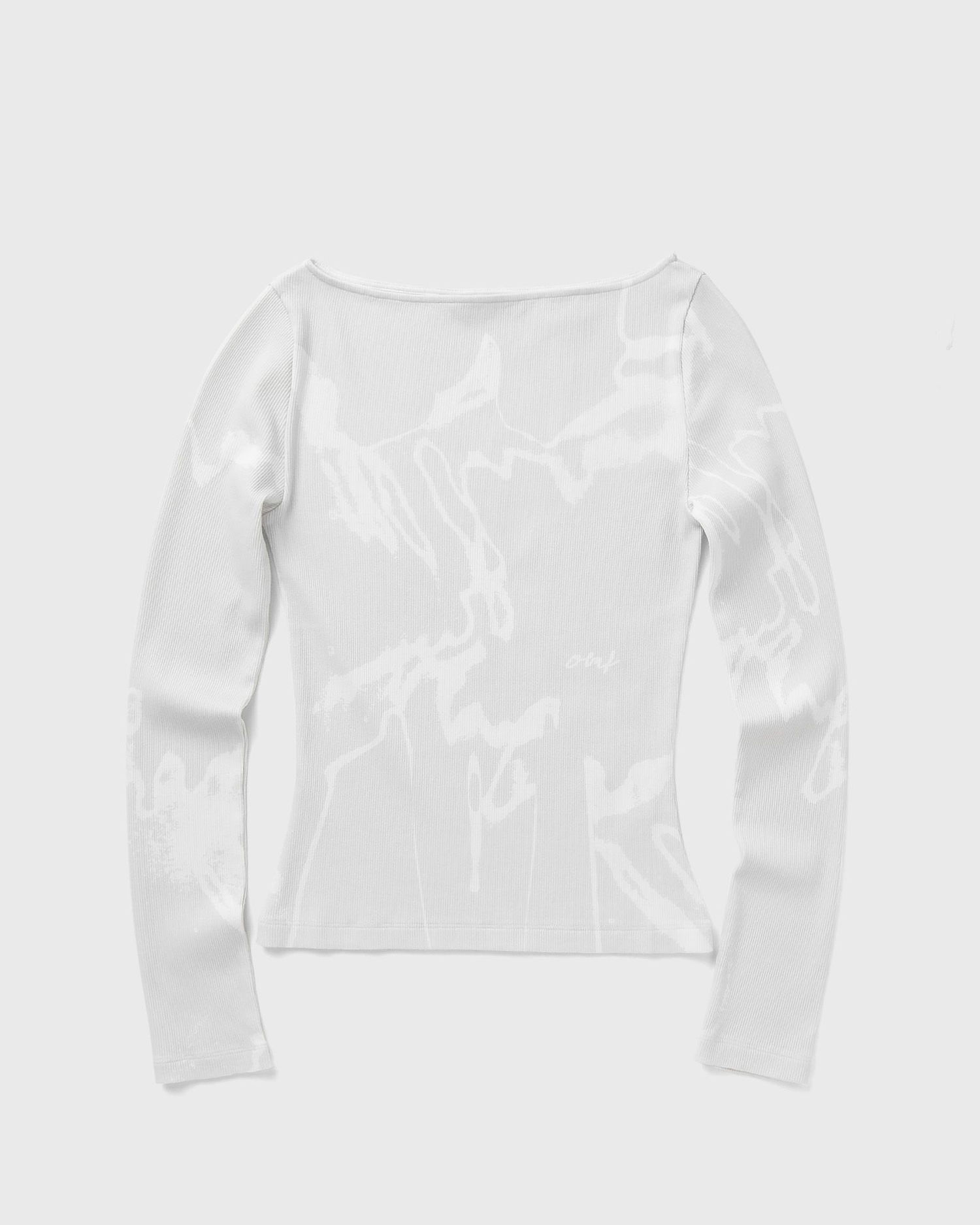 T-shirts og tank tops ØLÅF Boat Neck Long Sleeve Top Hvid | W220113-CEMENT, 1