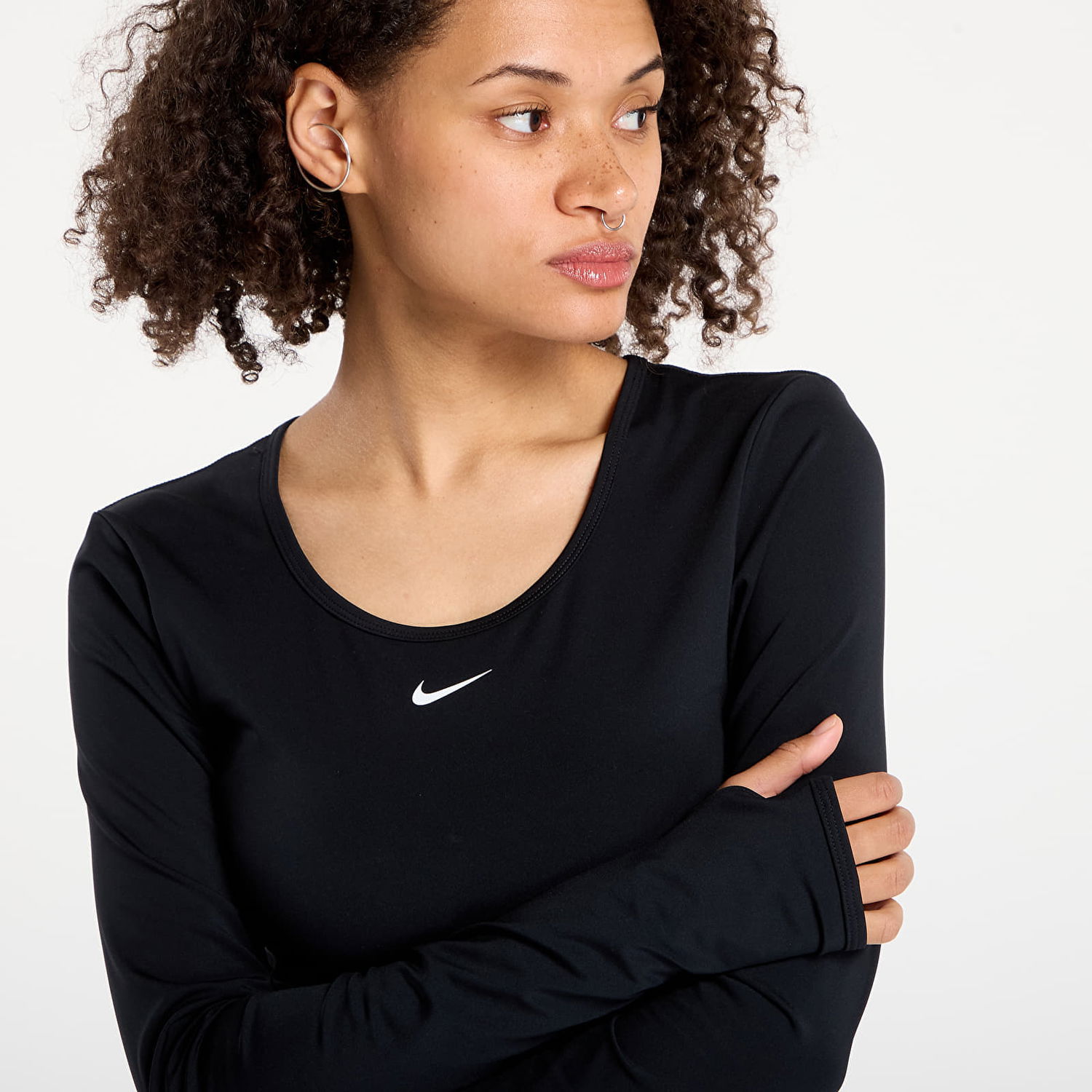 Crop top Nike Pro Dri-FIT Cropped Long-Sleeve Top Sort | HV9992-010, 1
