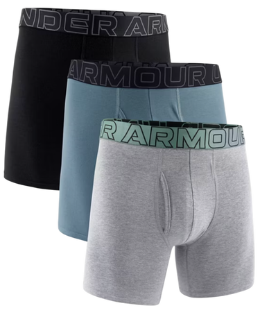 Boksere Under Armour Under Armour Solid 6" Boxer Shorts, 3-Pack Grå | 1383889-035, 0
