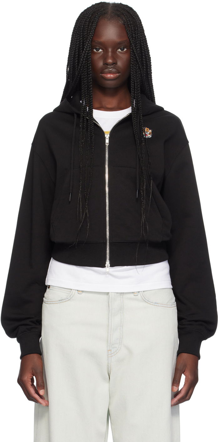 Sweatshirt KENZO Black Paris Lucky Tiger Hoodie Sort | FE52SW1474MF