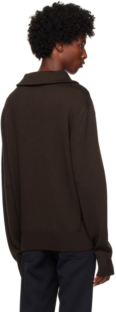 Sweater Courrèges Wool Quarter-Zip Sweater Brun | 324MPU171FI0036, 2