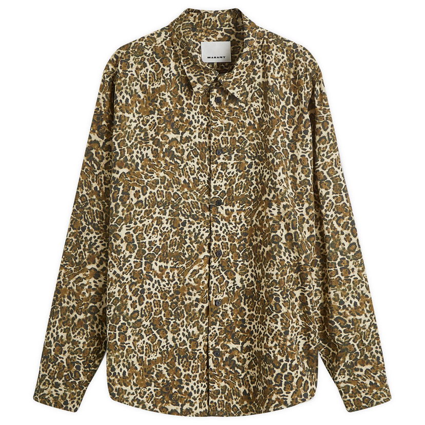 Skjorte ISABEL MARANT Long Sleeve Shirt Cybilio Print Brun | 24HCH0124HB-B4I03H-99LE