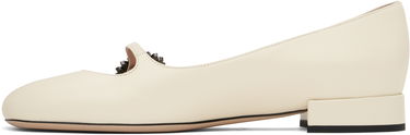 Skopleje Valentino Valentino Garavani Mary-Jane Ballerina Flats with Crystal Embellishment Hvid | 6W2S0LL7DHS, 2
