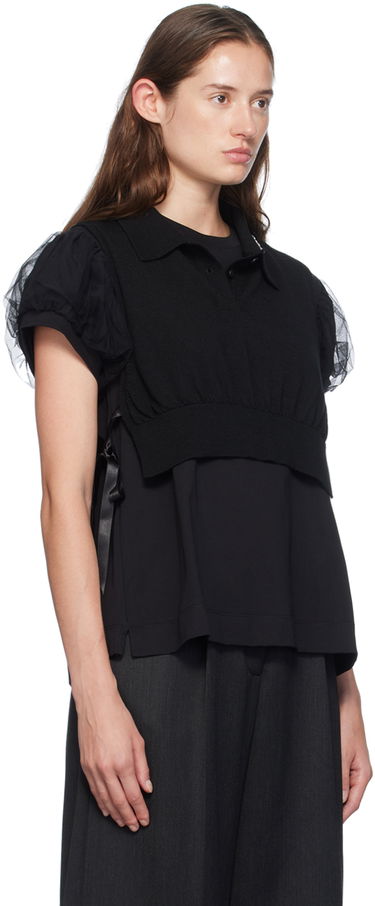 Tanktop Simone Rocha Simone Rocha Embellished Knit Vest Sort | VMK6WB 0646, 1