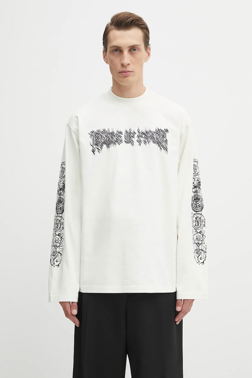 T-shirt VETEMENTS VETEMENTS Cof Double Logo Longsleeve T-Shirt Hvid | UCF76LS250I