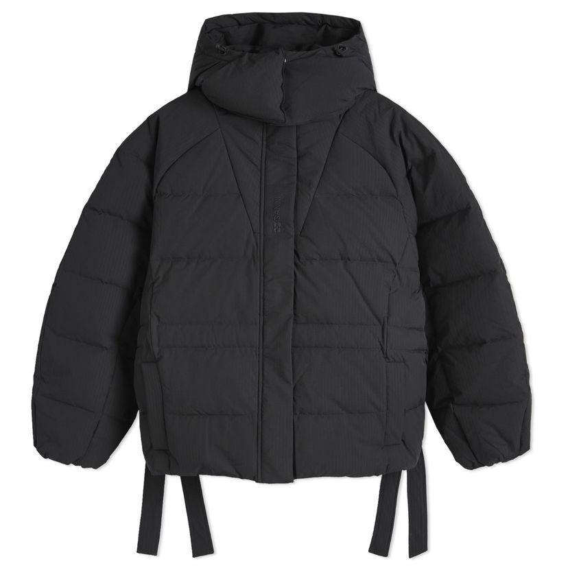 Puffer jakke GANNI Tech Seersucker Oversized Puffer Jacket Sort | F9496-BLACK