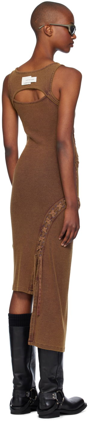Kjole Feng Chen Wang Feng Chen Wang Lace Knit Midi Dress Brun | FWF18DR02C, 2