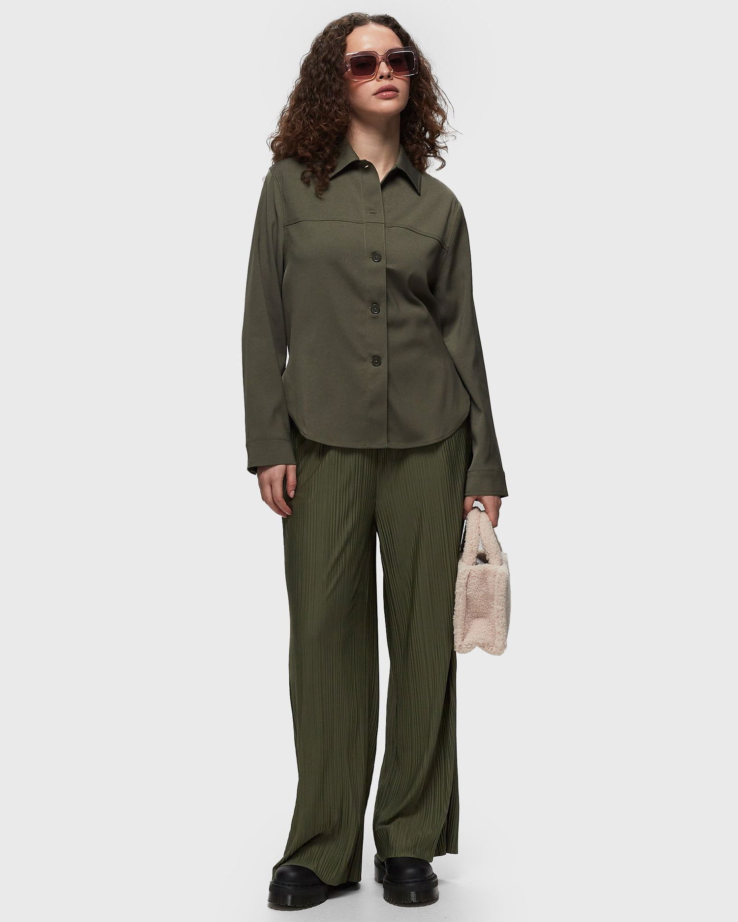 Skjorte Samsoe Samsoe Samsøe & Samsøe Esmel Shirt Grøn | F23300164-DUSTY-OLIVE, 1