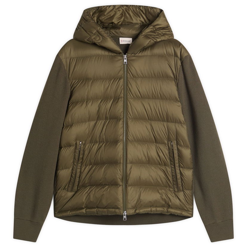 Jakke Moncler Hybrid Zip-Through Hooded Jacket, Size Large Grøn | 9B000-06-M1131-825