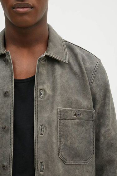 Skjorte Samsoe Samsoe Samsoe Samsoe Saruffo X C Leather Shirt Jacket Grå | M24400053, 3