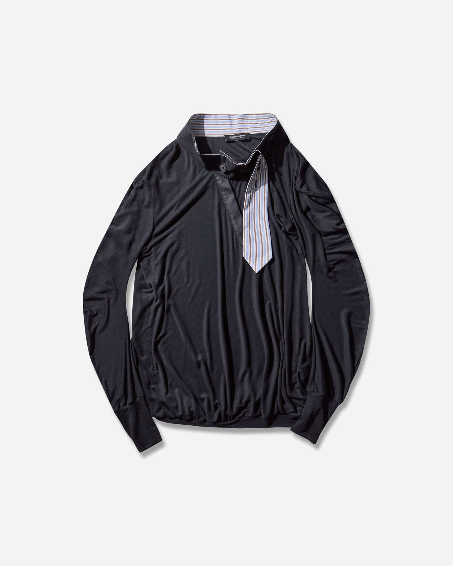 Jersey KIKO KOSTADINOV Howe Long-Sleeve Jersey with Striped Placket Detail Sort | KKWAW25TP06 80, 1