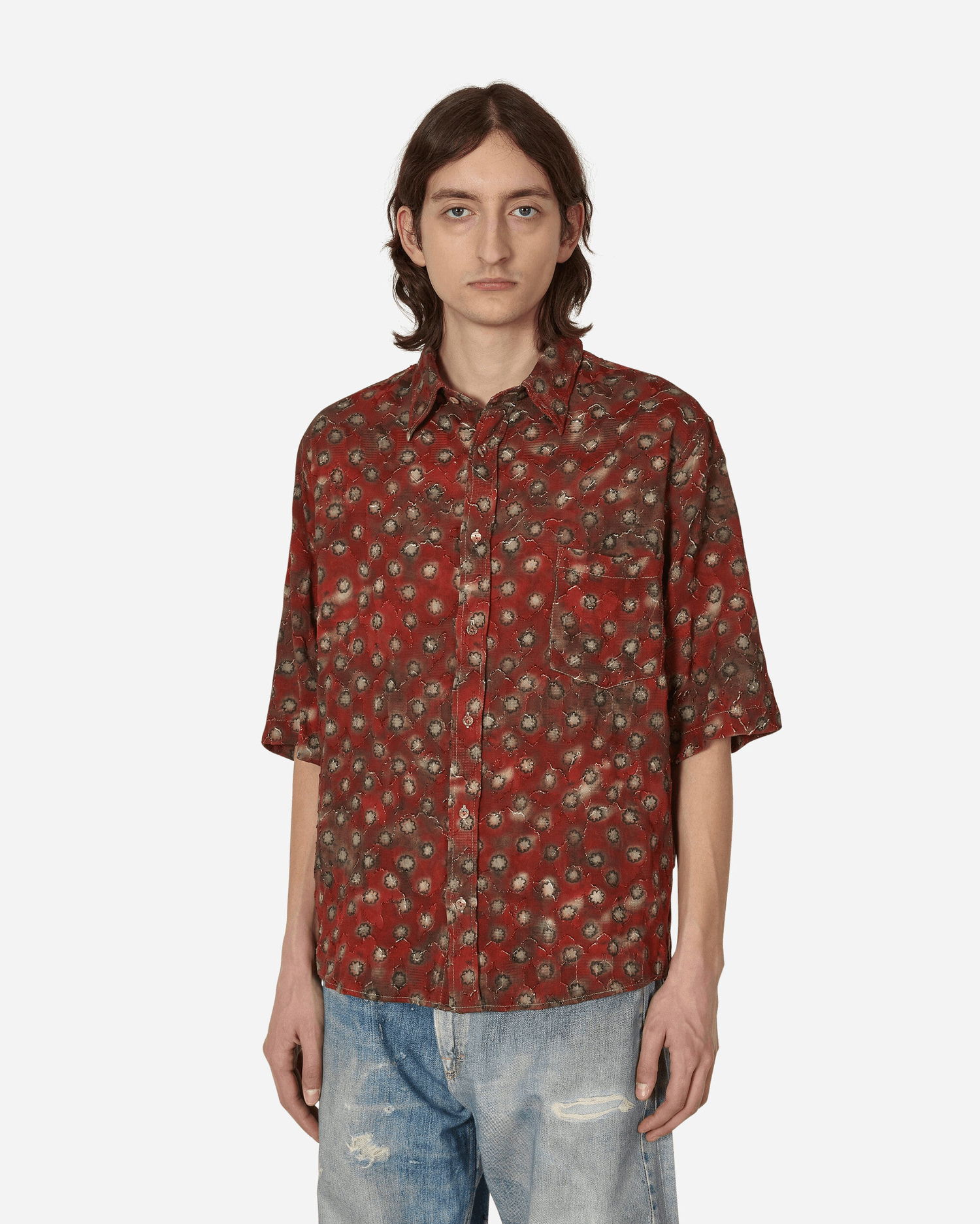 Skjorte Acne Studios Printed Button-Up Shirt Brun | BB0519- DCK, 0