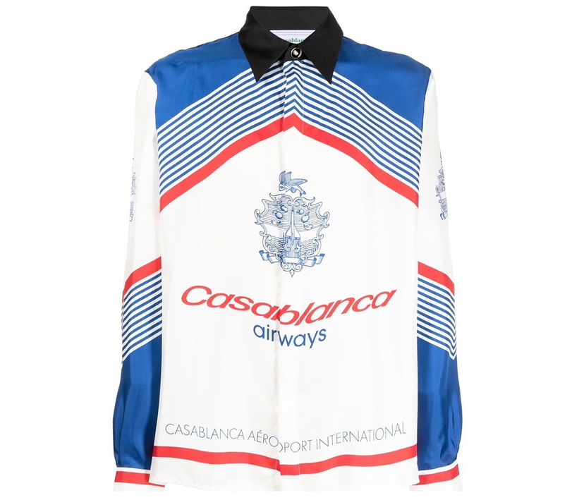 Skjorte Casablanca Airways Silk Long Sleeved Shirt Flerfarvet | MF22SH02104