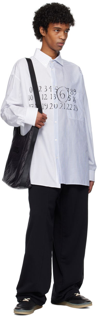 Skjorte Maison Margiela MM6 Maison Margiela Numeric Print Asymmetric Shirt Hvid | SH0DT0025 MTN043, 3