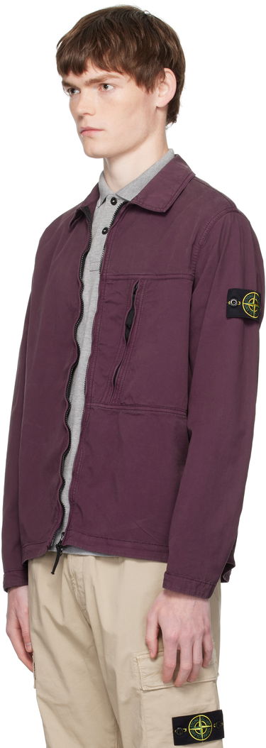 Jakke Stone Island Supima Cotton Twill Stretch-TC Jacket Bourgogne | K2S15 1200003 S0010, 3