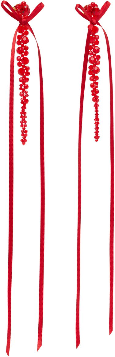 Øreringe Simone Rocha Simone Rocha Bow Ribbon Drip Earrings Lyserød | ERG410S 0903, 4