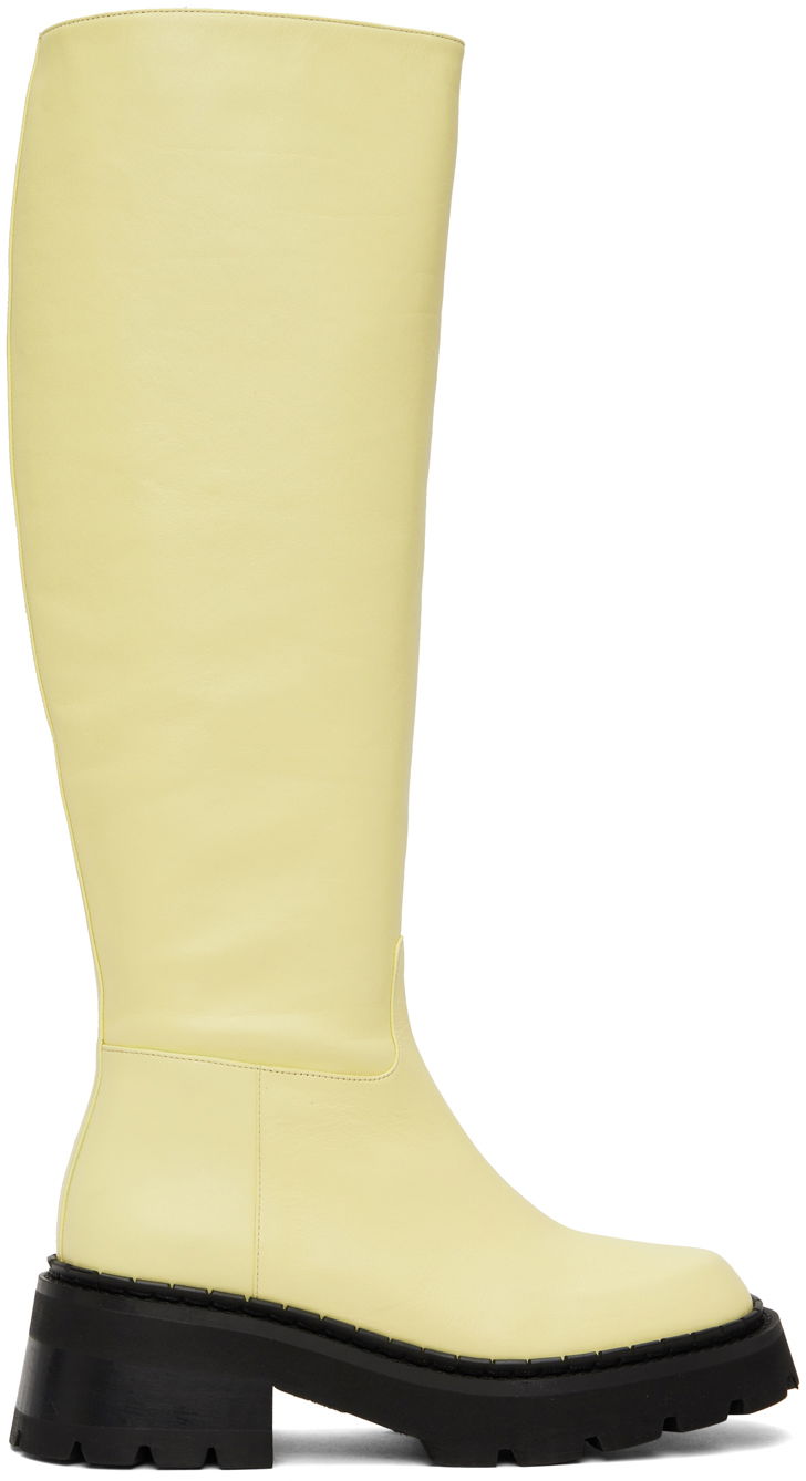 Frakker BY FAR BY FAR Russel Knee-High Boots Gul | 22FWRUSDIVRSSP