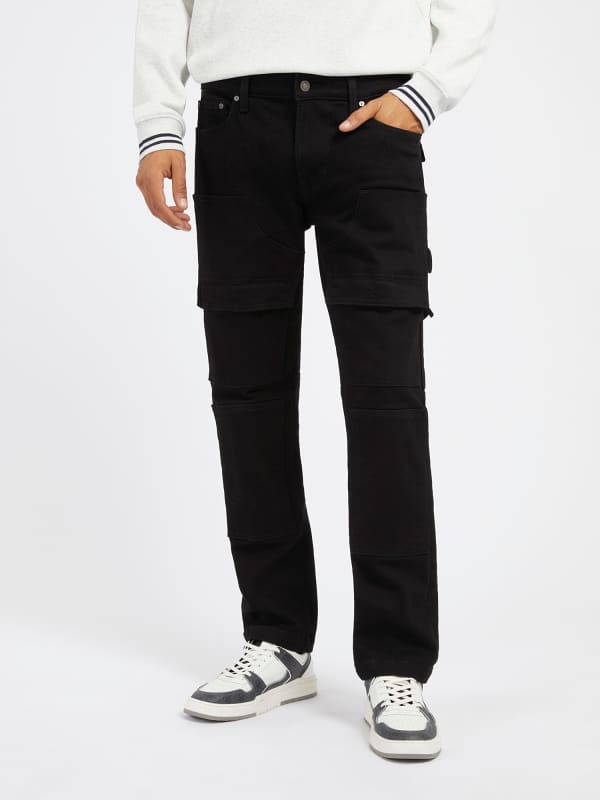 Jeans GUESS Mid Rise Cargo Denim Pant Sort | M4RAR4D58I0, 0