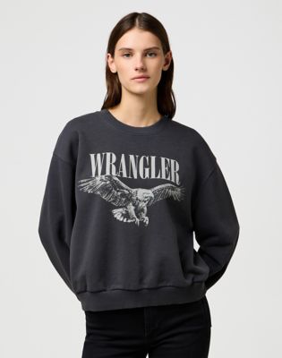 Sweatshirt Wrangler Oversized Eagle Graphic Sweatshirt XS Grå | 112370776:XS, 0