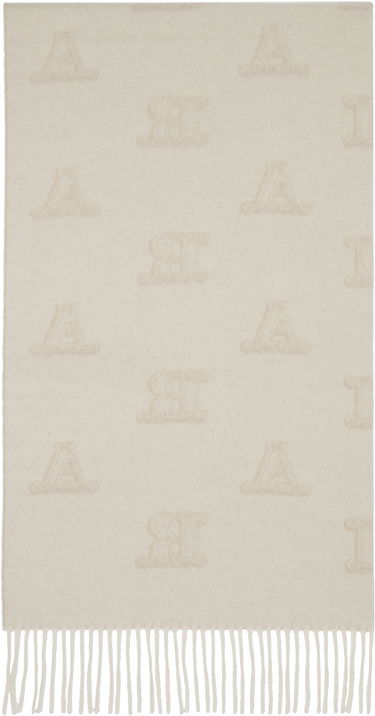 Tørklæde Max Mara Wsklause Monogram Jacquard Fringed Scarf Beige | 2524546302600, 1