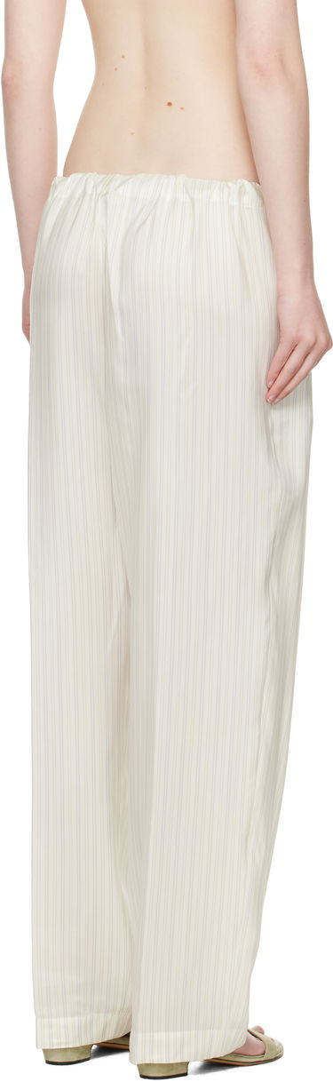Bukser Khaite KHAITE Trenton Striped Drawstring Trousers Hvid | 31603003, 2