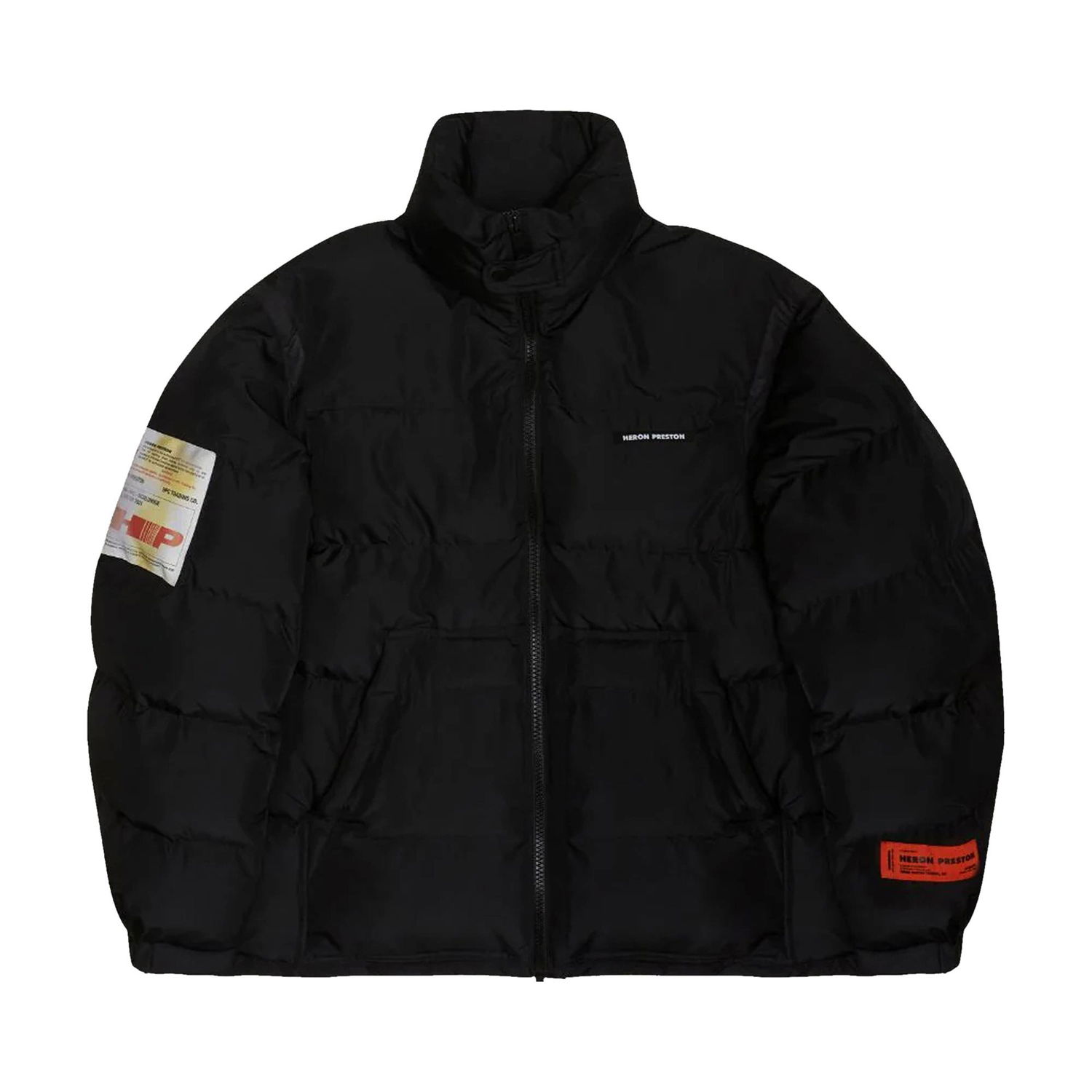 Puffer jakke HERON PRESTON Label Nylon Puffer Sort | HMED008F21FAB0011000, 1