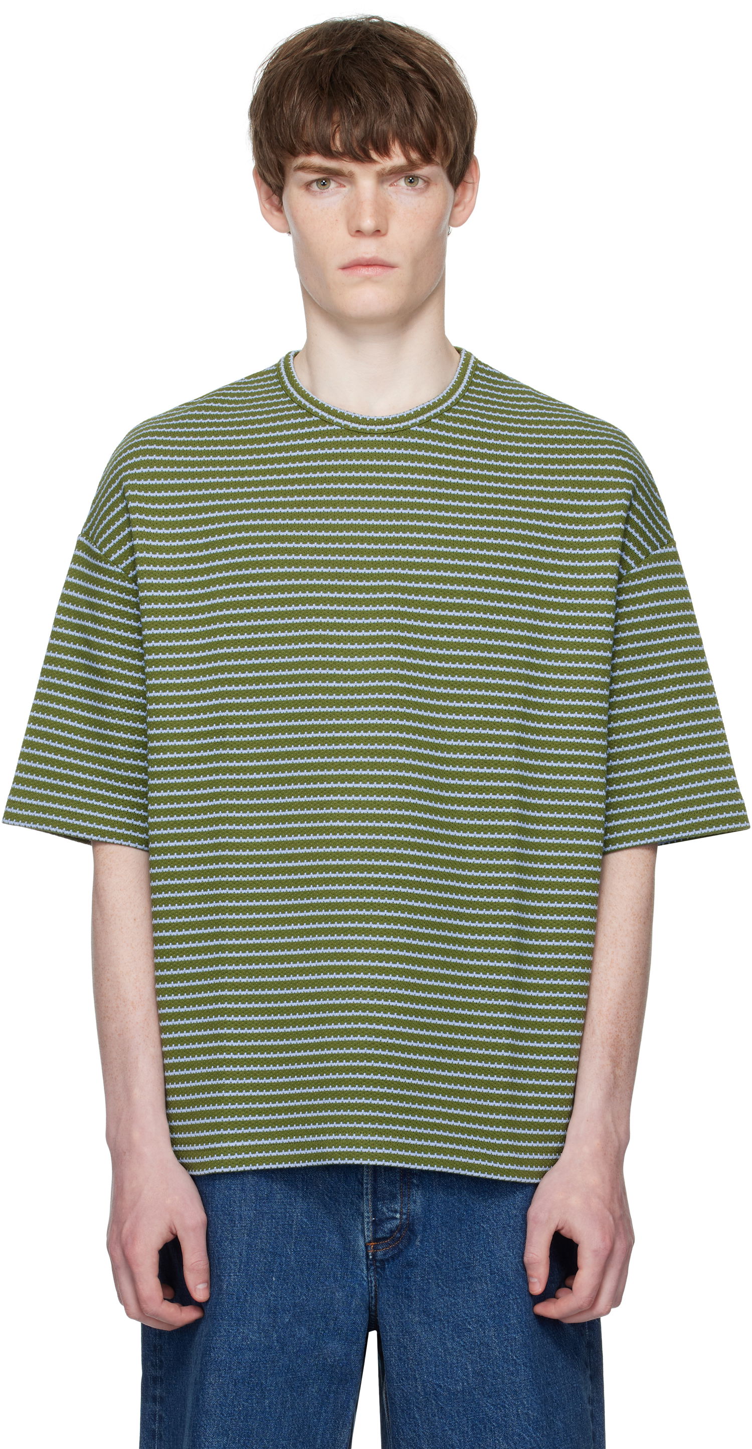 T-shirt A.P.C. A.P.C. Bahia Striped T-Shirt Grøn | COHJD-H26231, 0