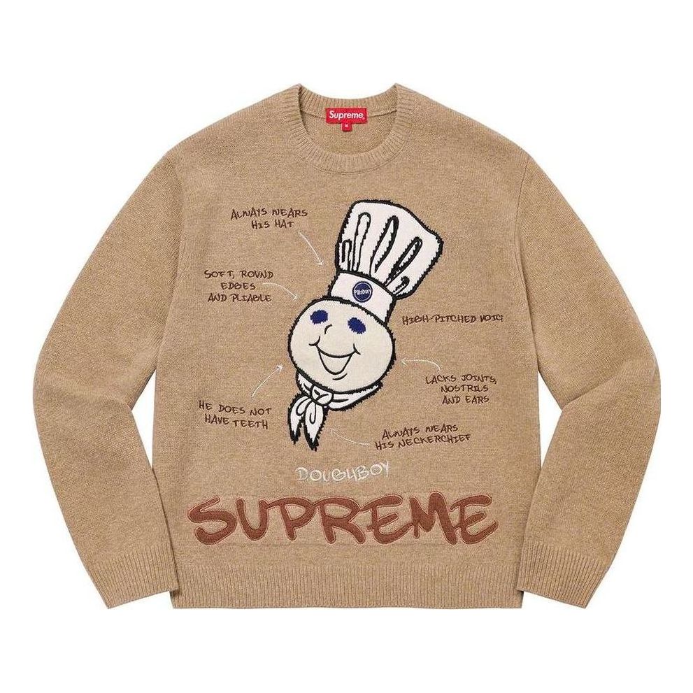 Sweater Supreme Doughboy Graphic Knit Sweater Beige | SUP-FW22-717, 0