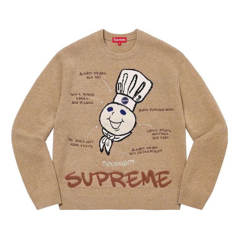 Sweater Supreme Doughboy Graphic Knit Sweater Beige | SUP-FW22-717