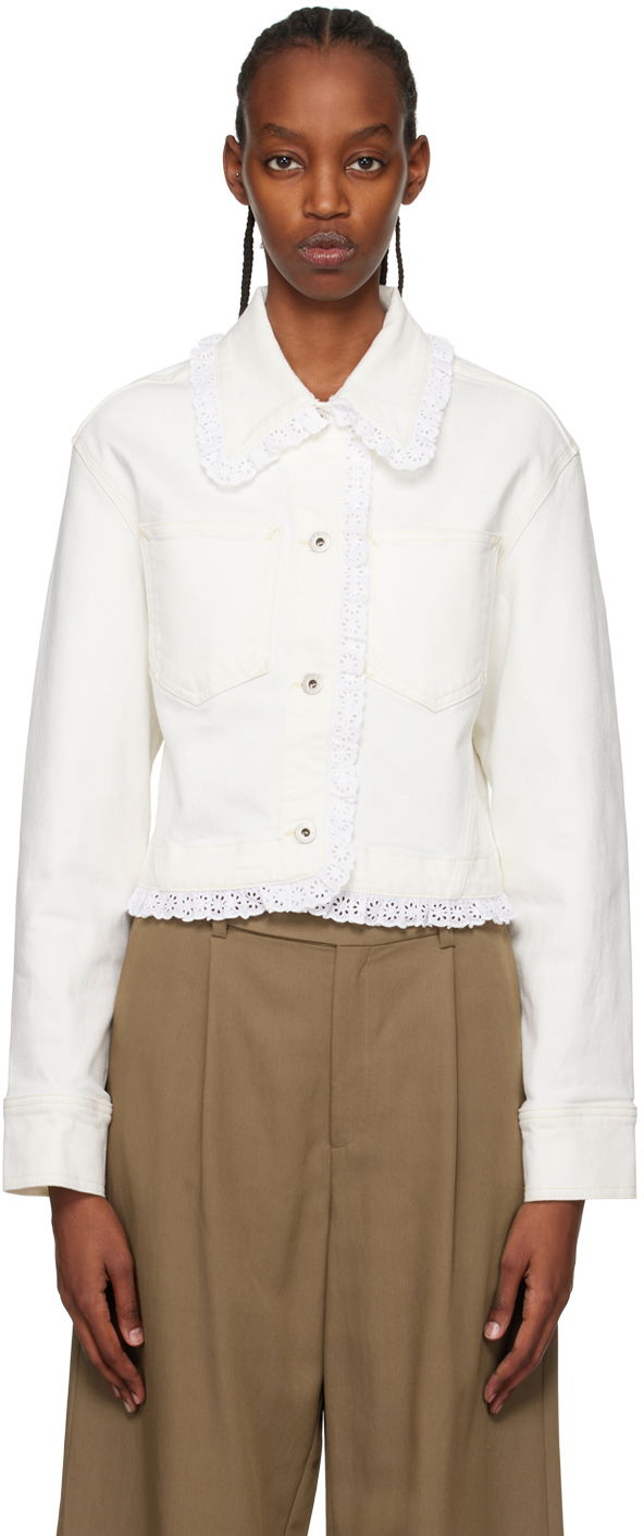 Jakke KENZO Paris Cropped Hvid | FD52DV2406D2, 0