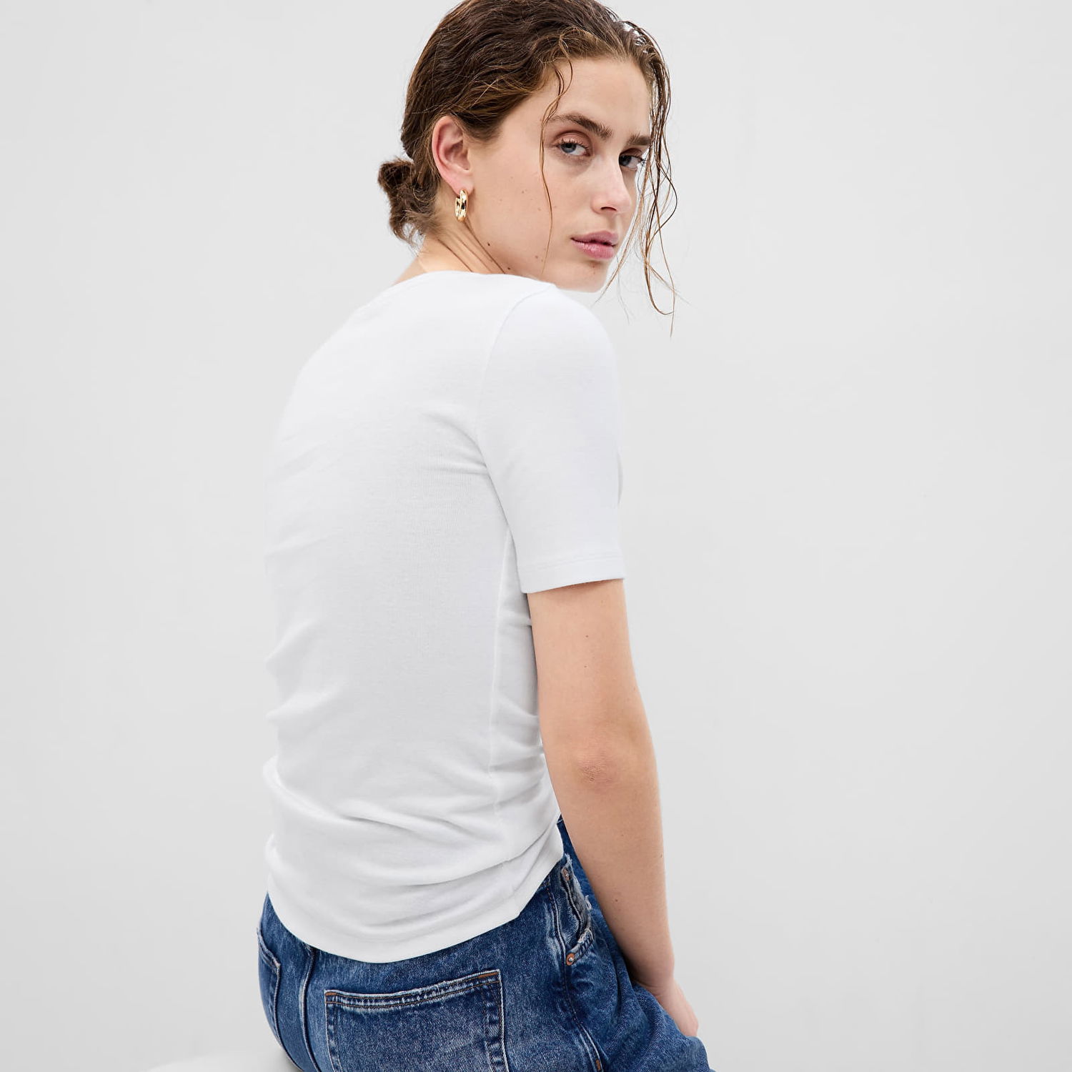 T-shirt GAP Modern Crewneck T-Shirt Fresh White Hvid | 540635-03, 1
