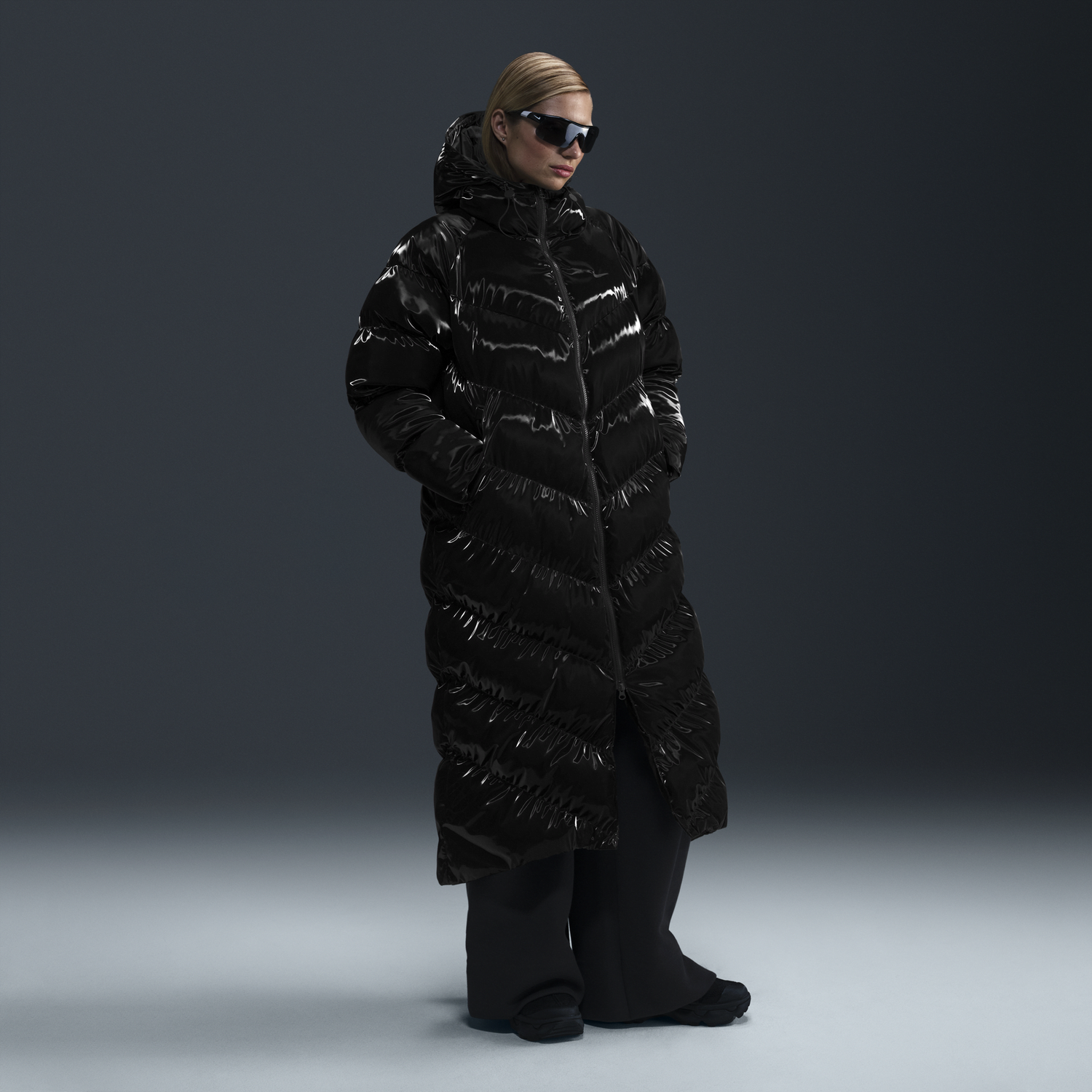 Parka Nike Parka Windpuffer Long Black Sort | FV7827-010, 0