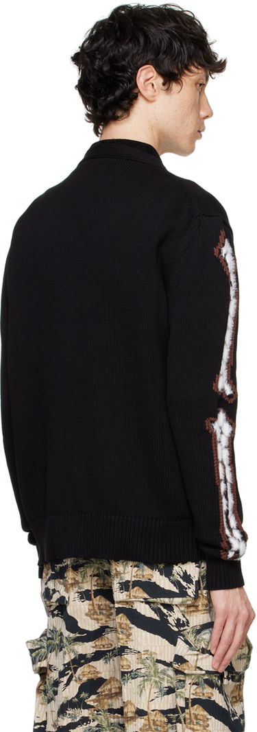 Sweater AMIRI AMIRI Leopard Bones Cardigan Sort | AMKNCD1035, 2