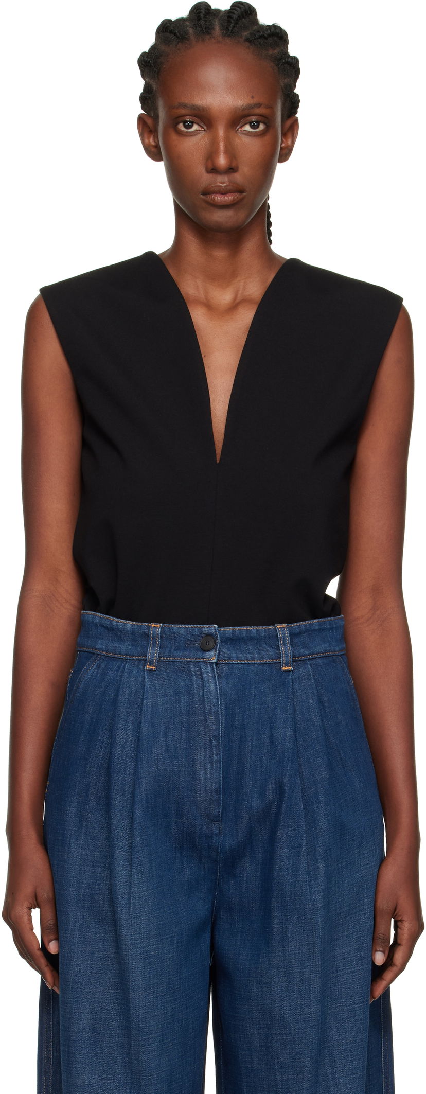 Tanktop LANVIN Lanvin Jersey Plunging Neckline Top Sort | RW-TO0006-6109-E25