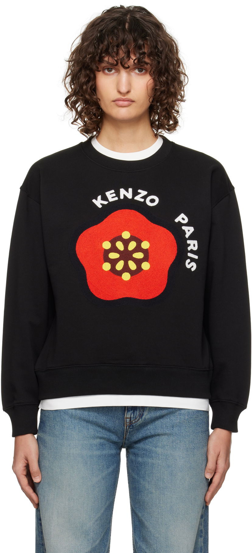 Sweatshirt KENZO Black Pop Embroidered Sweatshirt Sort | FF52SW1894MF