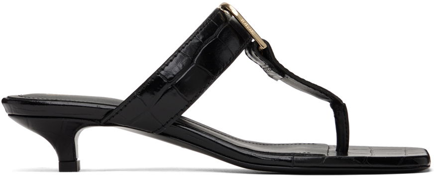 Tilbehør TOTEME TOTEME 'The Belted Croco' Heeled Sandals Sort | 242-WAS2043-LE0023, 0