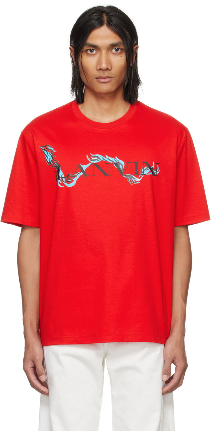 T-shirt LANVIN Printed T-Shirt Rød | RU-TS0010-J109-P24