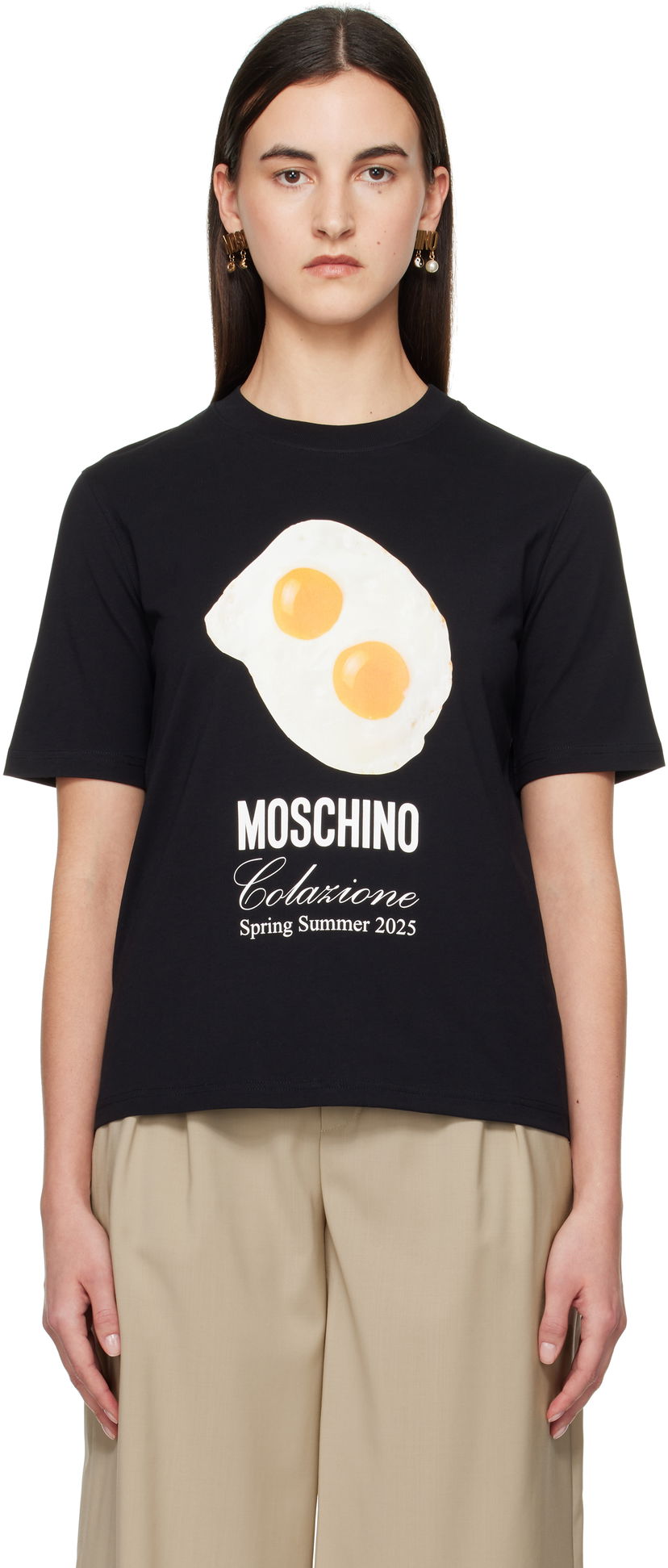 T-shirt Moschino Moschino Eggs Print T-shirt Sort | A070405411555