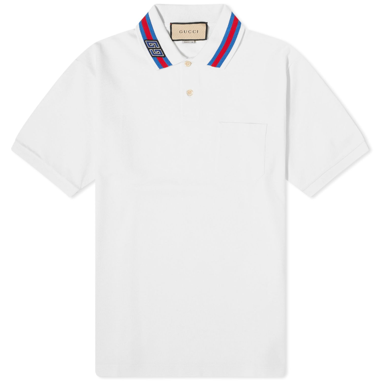 Polo skjorte Gucci Collar Logo Polo Shirt Hvid | 768630-XJF45-9733, 0
