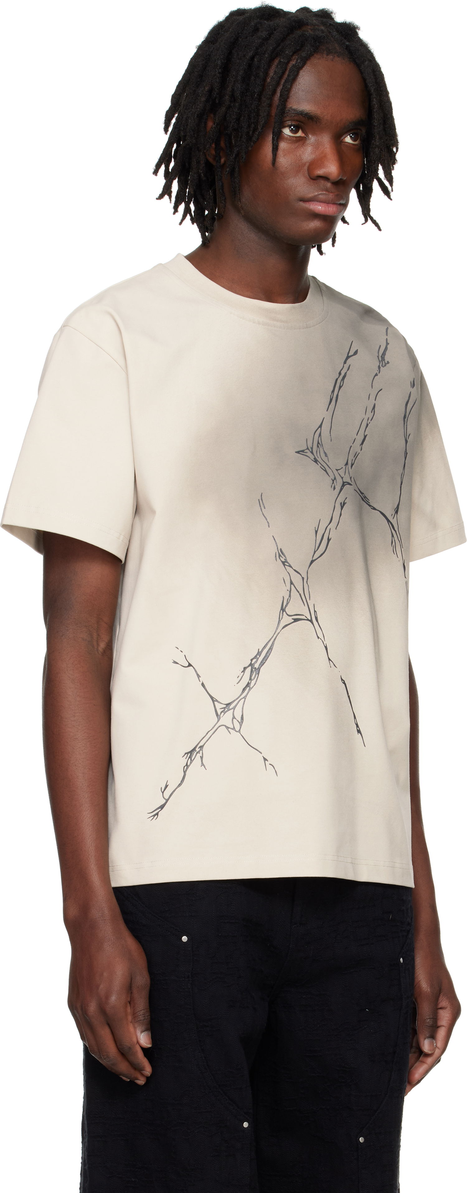 T-shirt HELIOT EMIL HELIOT EMIL Fluxus Graphic T-Shirt Beige | PRESS25_M_09_129_ST18, 1