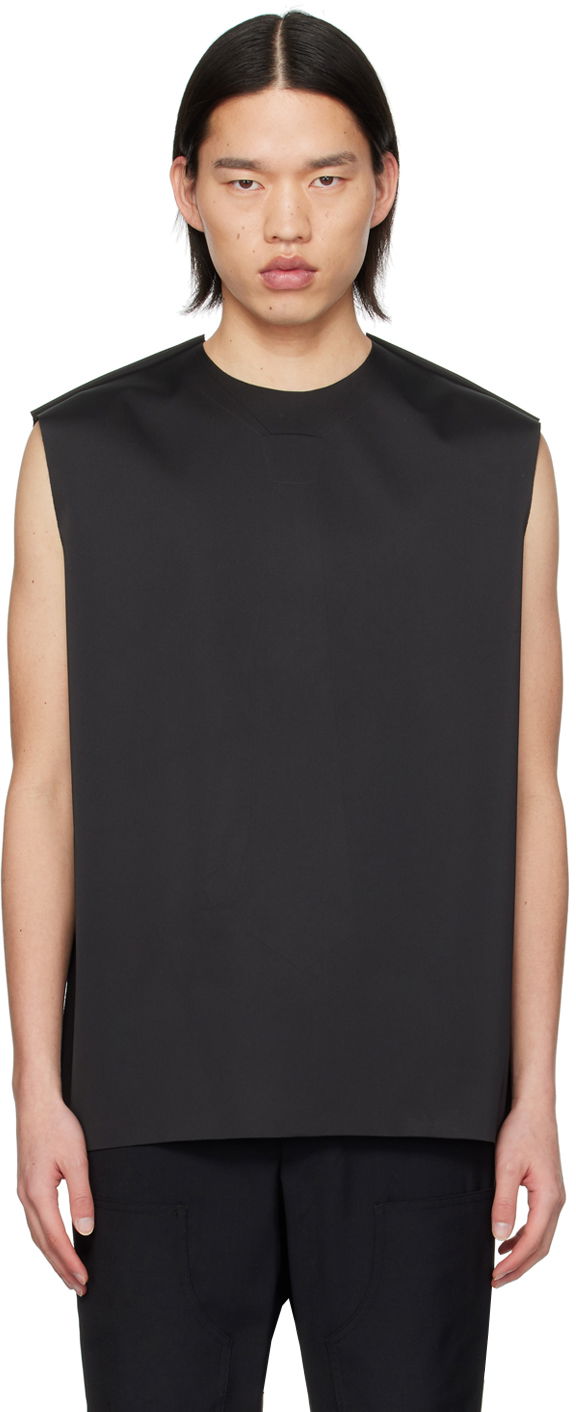 Tanktop We11done We11done Tie Embossed Tank Top Sort | WD-BL1-24-125-M-BK