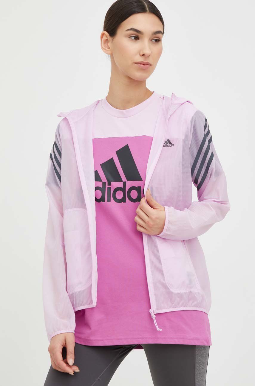 Vindjakke adidas Performance Run Icons Performance Jacket Lyserød | HK9122, 0