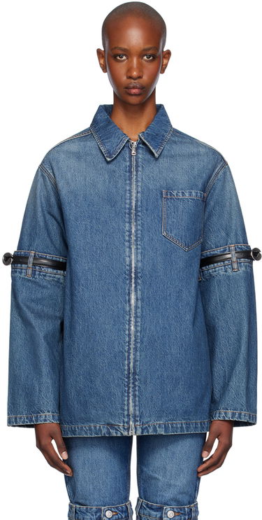 Jakke Coperni Denim Jacket With Open Elbows Blå | COPCH42252, 0