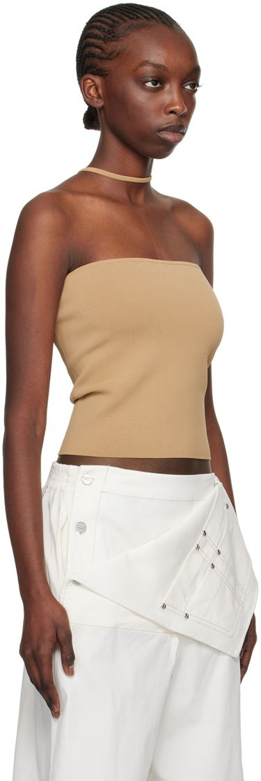 Tanktop Dion Lee Dion Lee Reverse Halter Tank Top Beige | C7272SS24, 1