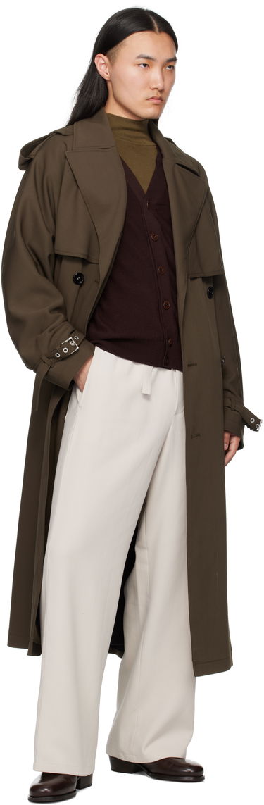Trenchcoat AMI AMI Paris Wool Trench Coat Grøn | HJK604.WV0067, 3