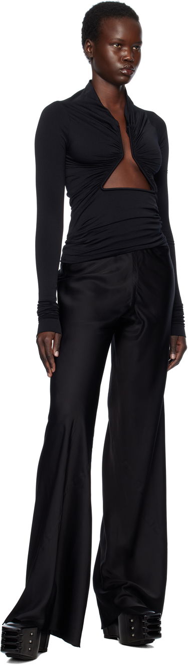 T-shirt Rick Owens Rick Owens Hollywood Jersey Long Sleeve Prong T-Shirt Sort | RP01E7222 JN, 3