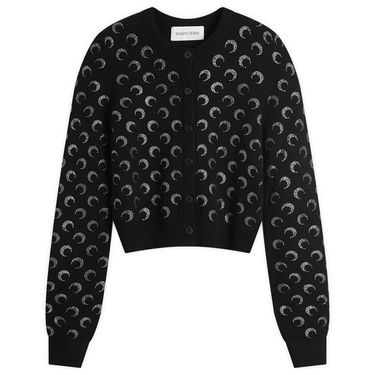 Sweater Marine Serre Rhinestoned Knit Fitted Cardigan Sort | WTK011A-BK99, 0