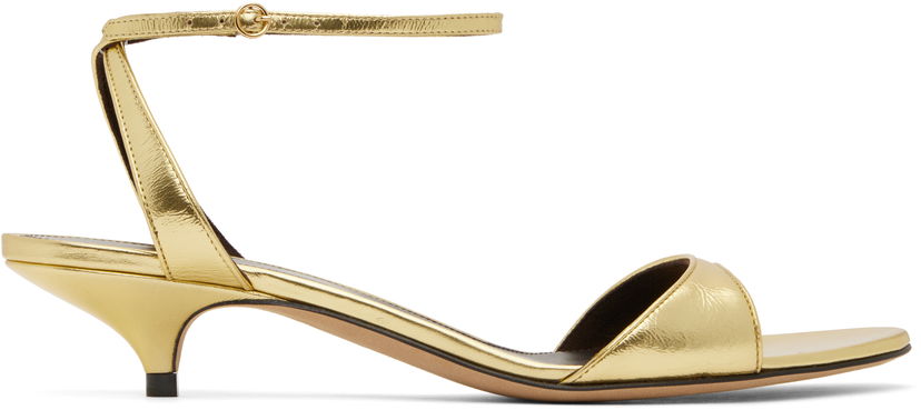 Tilbehør The Row The Row Vika Ankle Strap Kitten Heel Sandals Metalisk | F1583-M39