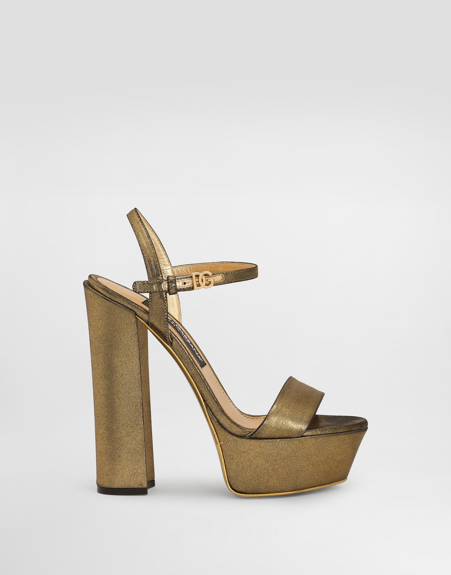Sneakers og sko Dolce & Gabbana Foiled Organzine Platform Sandals Metalisk | CR1781A573680997, 0